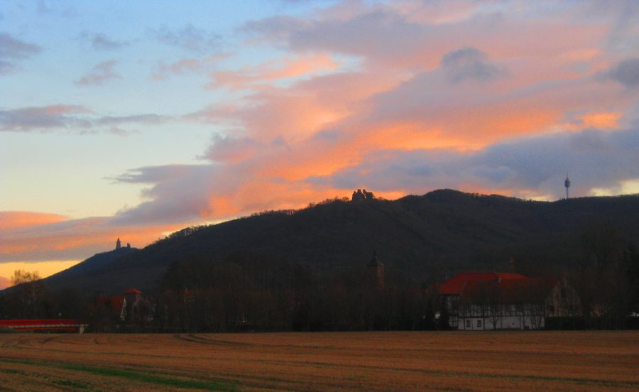 Kelbra mit dem Kyffhäusergebirge von Norden