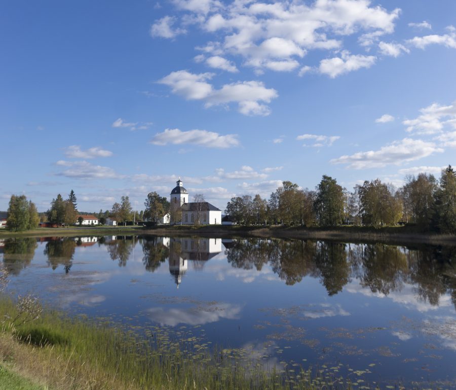 Exterior of Ytterhogdal Church in Sweden