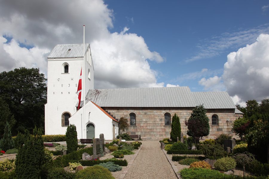 Exterior of Sulsted Church just north of Aalborg, Denmark