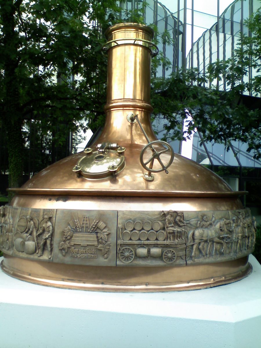 Historical depiction of brewery history in Warstein