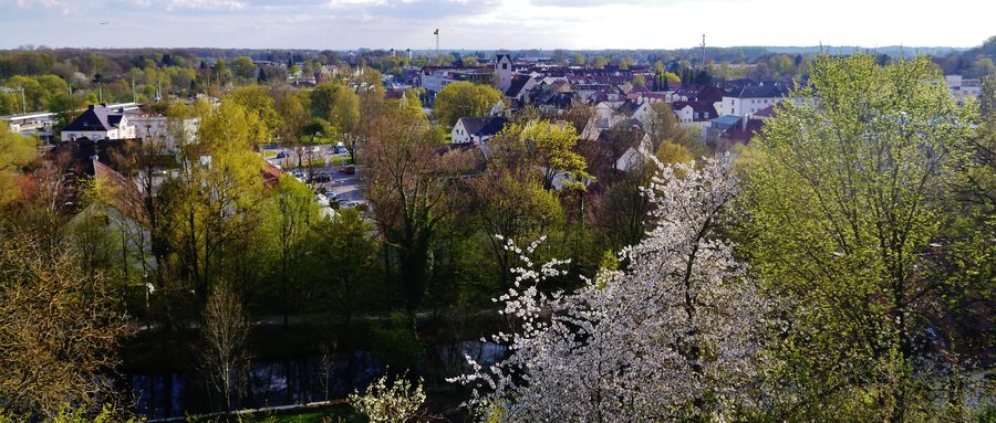View from the cathedral hill over Freising in Bavaria