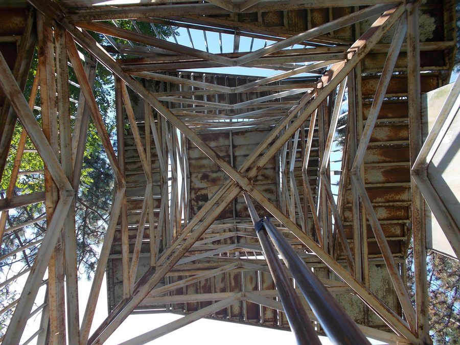 Várhegy hill lookout in Tamási, Tolna County, Hungary, viewed from below