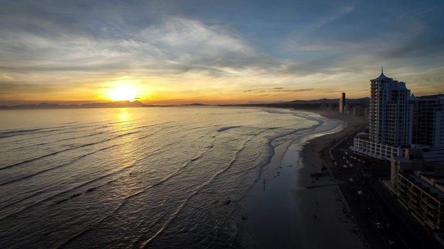 Beach Beach on False Bay at sunset