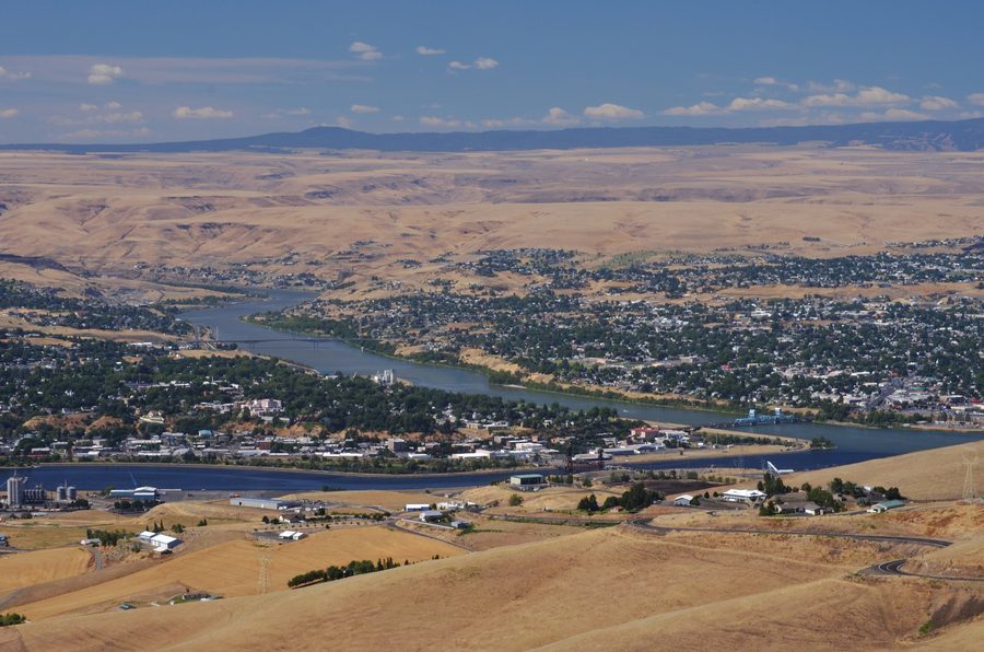 Confluence of the Clearwater River and the Snake River at Lewiston, Idaho