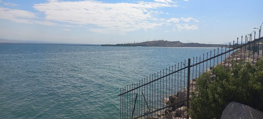 Landscape at the Tajik Sea Reservoir in Tajikistan