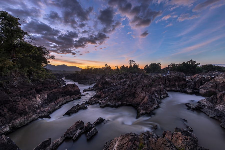 Li Phi Falls at Don Khon in Laos