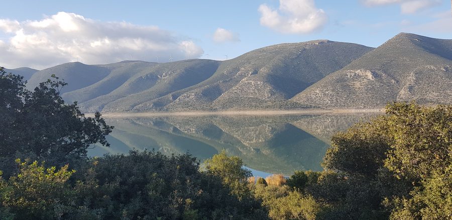 Landscape at Lake Paralimni in the surrounding area of Skroponeria
