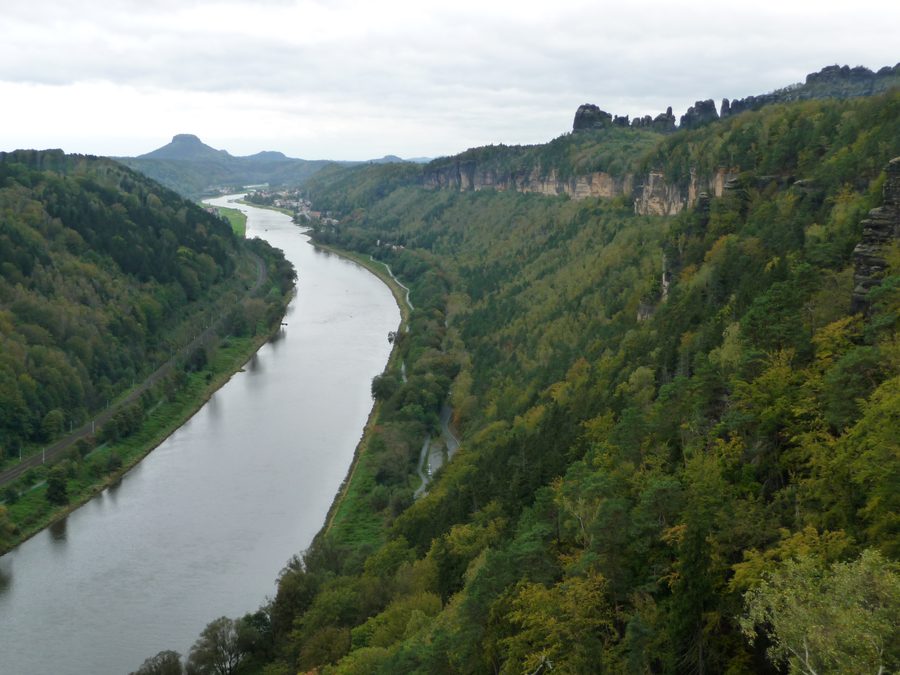 View from the Kleine Bastei near Schmilka toward the Elbe