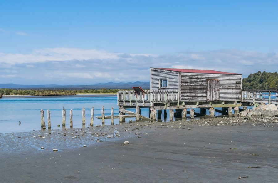 Ōkārito Lagoon on the west coast of New Zealand's South Island