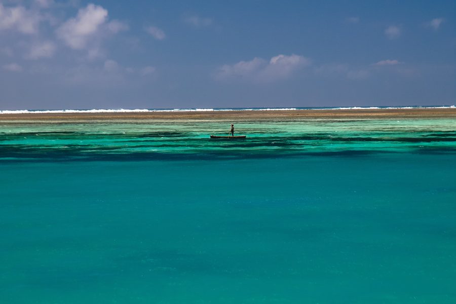 Coastal beach near Robinson Island north of Malindi on the Indian Ocean