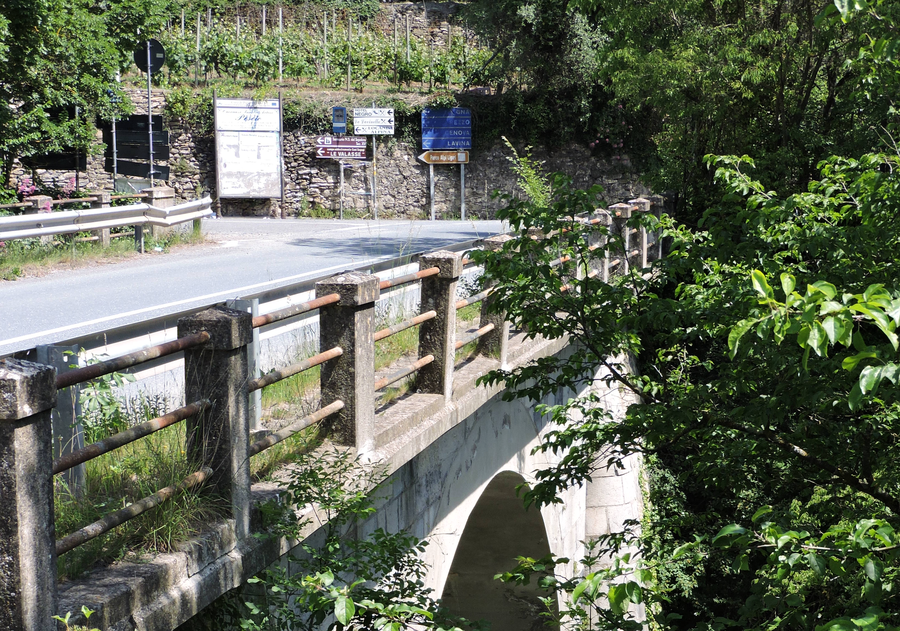 Bridge over the Giara di Rezzo in Valle Arroscia in Liguria