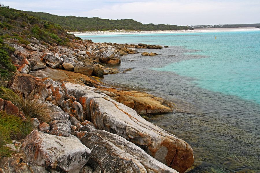 Turquoise coastal water with seagrass meadows in the Bremer Commonwealth Marine Reserve near Bremer Bay