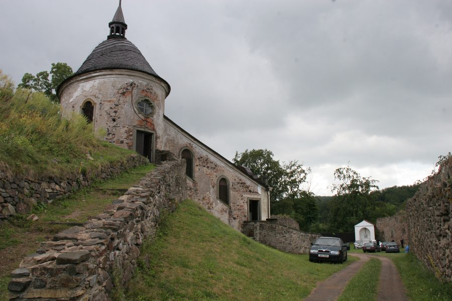 Potštejn Castle above the Adler Valley in East Bohemia.