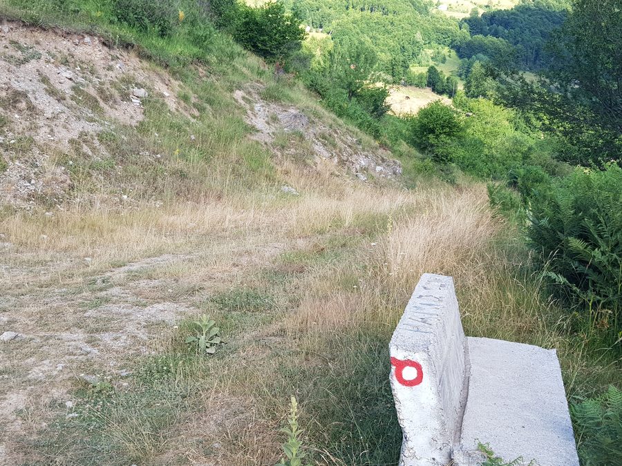 Mountain landscape near Plav in Montenegro with peaks of the Peaks of the Balkans area
