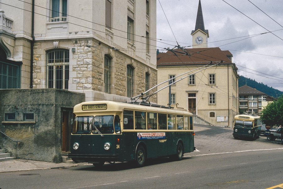 File:Val-de-Ruz trolleybus 34 westbound in Cernier in 1981 (ETH-BIB SIK 03-104121).jpg