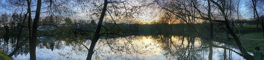 Pond in Yasnaya Polyana at sunset
