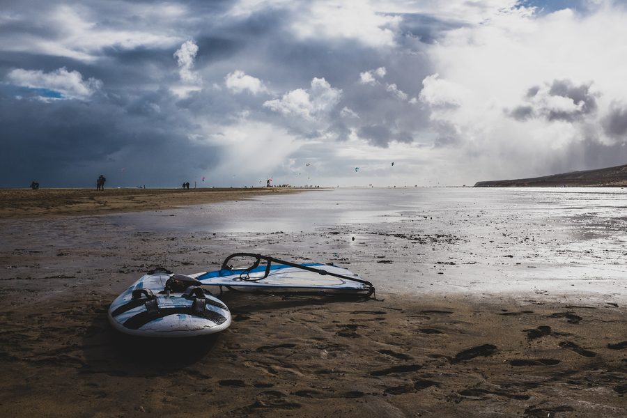Windsurfer off the coast of Costa Calma on Fuerteventura