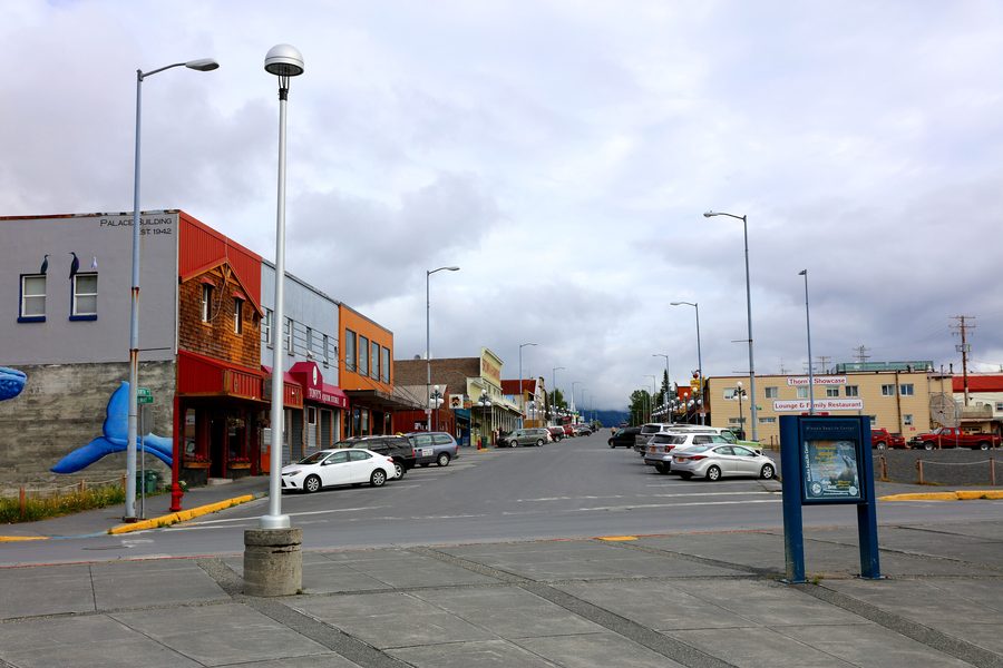 View of the town of Seward in Alaska