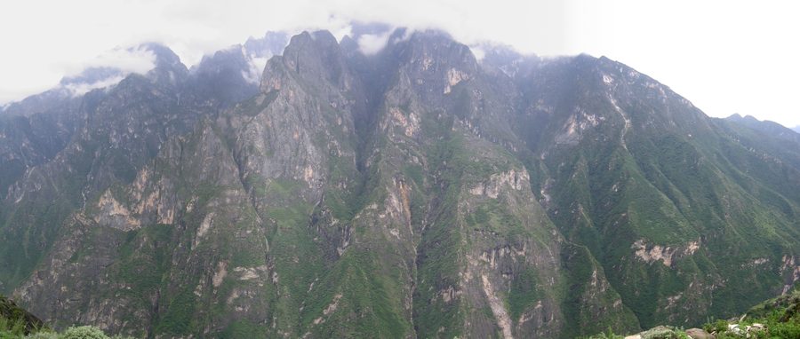 Mountain landscape with a river in the Tiger Leaping Gorge in Yunnan, China