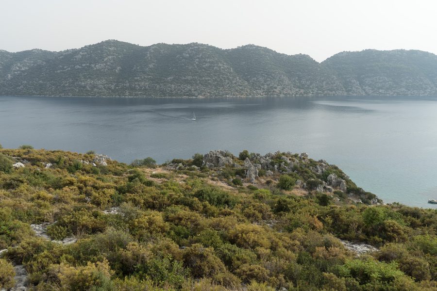 View from Kaleköy onto the island of Kekova on the Mediterranean coast