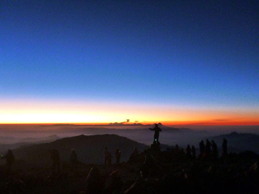 Sunrise seen from the top of Tajumulco volcano in San Marcos Department, Guatemala