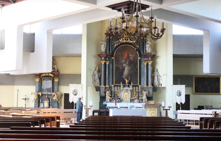 Interior view of the village church in Apetlon