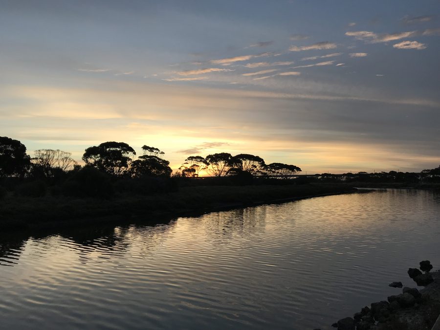 Onkaparinga River Recreation Park at sunset