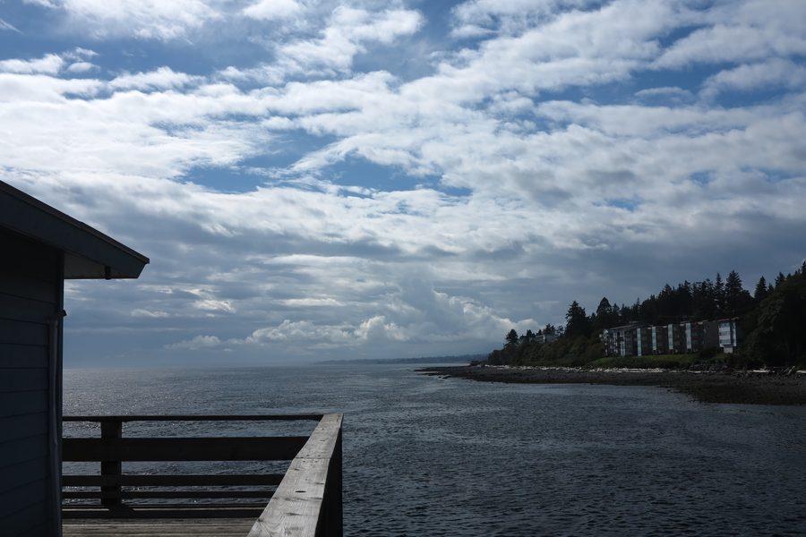View of the southern end of Discovery Passage near Campbell River