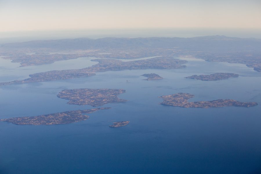 Islands of the Chiloé archipelago off the coast of Chile