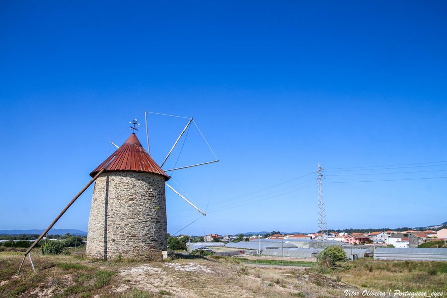 Moinho de vento dos Junqueiras em Navais, Póvoa de Varzim, Portugal