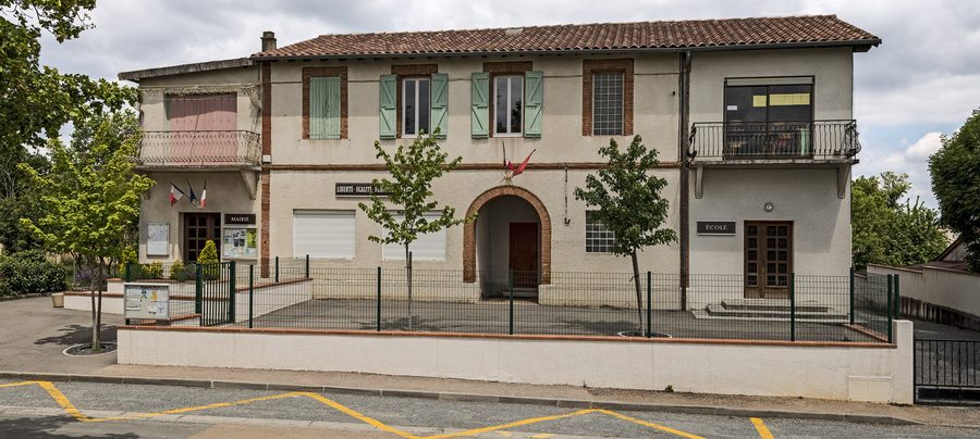 Town hall in Montcabrier, Tarn, France