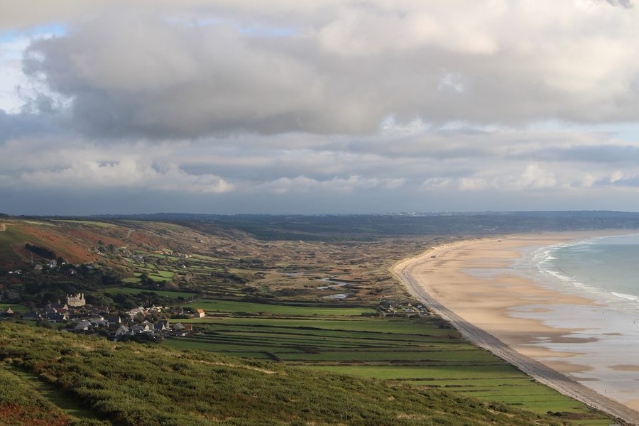 Panorama sur les dunes de Biville depuis le site des Pierres Pouquelées