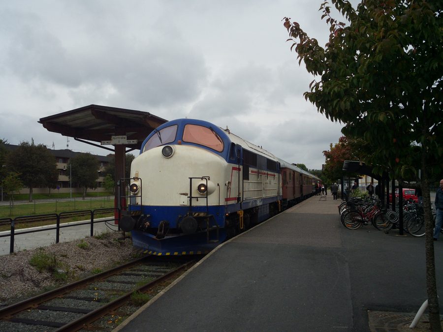 Tourist train at Vetlanda station in Sweden