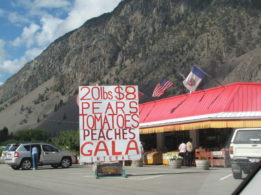A fruit stand in Keremeos in the Similkameen Valley.