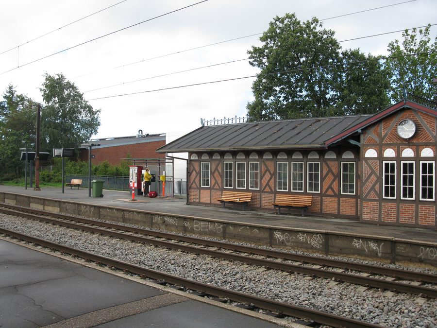 Vedbæk railway station in Rudersdal Municipality, Denmark