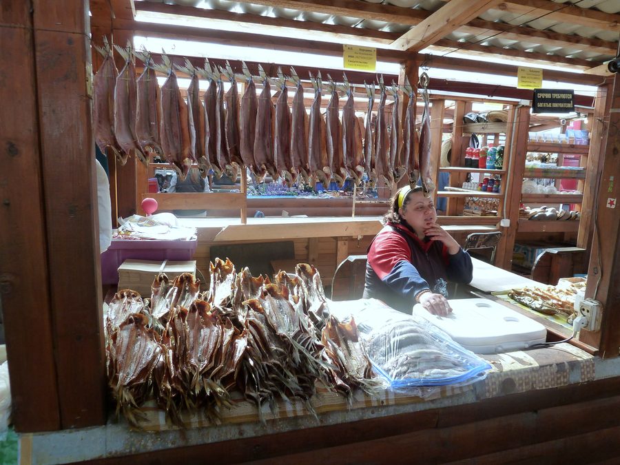 Listvyanka on the shore of Lake Baikal in Irkutsk Oblast