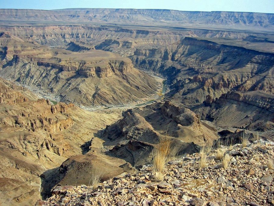 Wide view over Fish River Canyon in the Karas Region in southern Namibia.