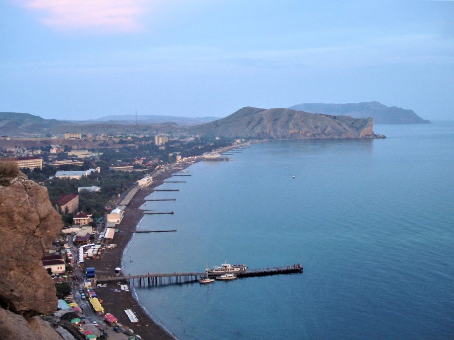 Sudak Bay in the evening, Crimea