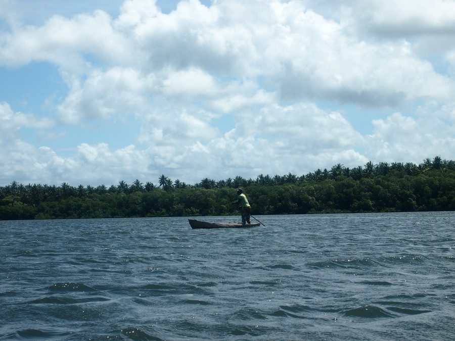 Mida Creek near Watamu at high tide with fishermen