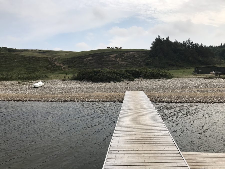 Coastal landscape at the Limfjord near the Hanklit cliff on the island of Mors