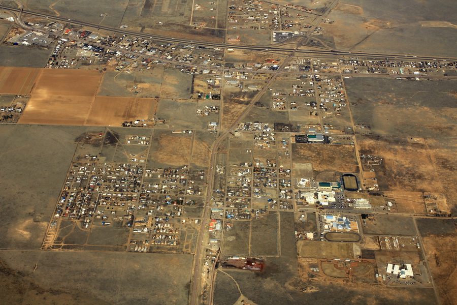 Luftaufnahme von Moriarty in New Mexico
