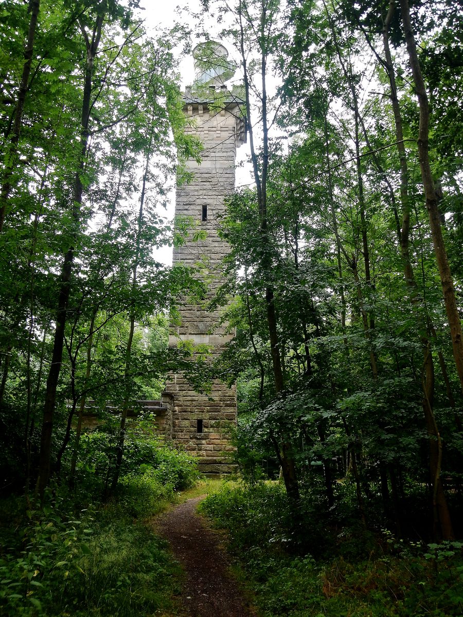 Kernenturm auf einem bewaldeten Hügel