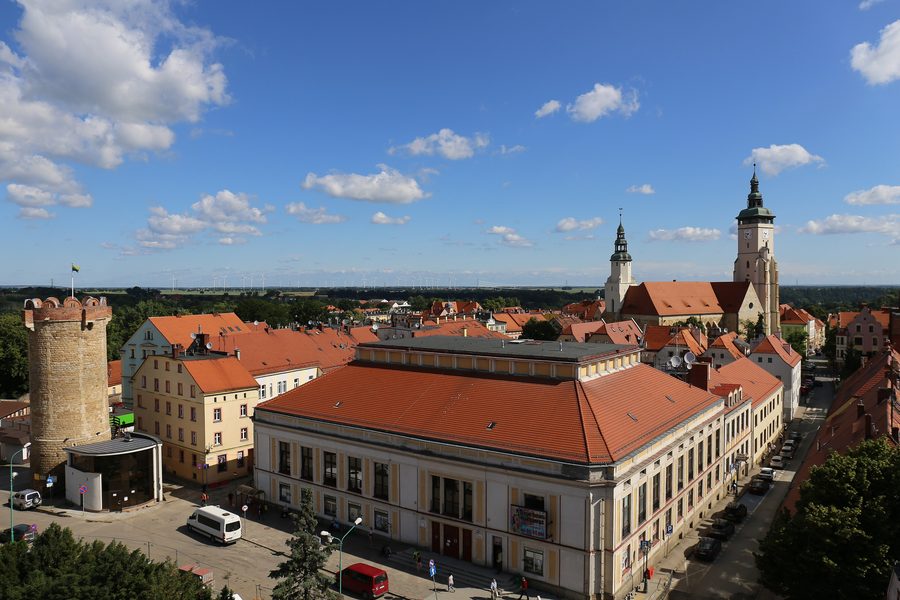 Kirche in Złotoryja, der polnischen Stadt Goldberg in Schlesien