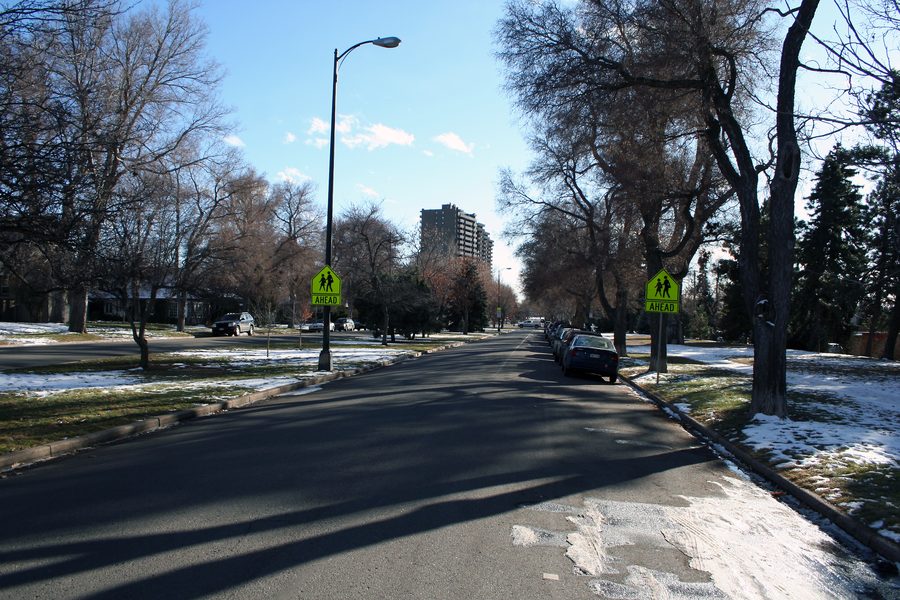 South Marion Parkway in a historic district of Denver, Colorado