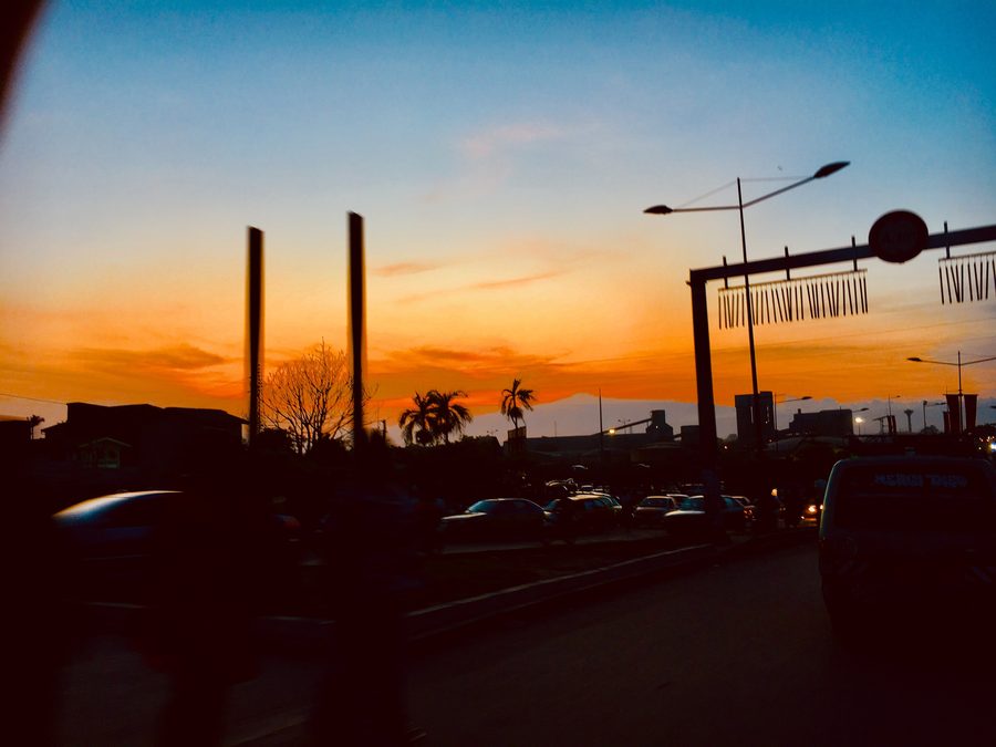 Sunset at Bonabéri Bridge in Douala