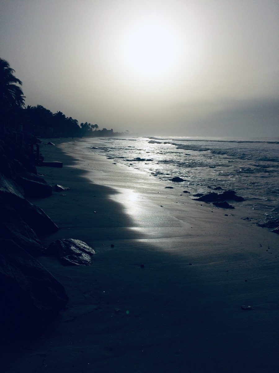 Beach and coastline of Kokrobite in Ghana