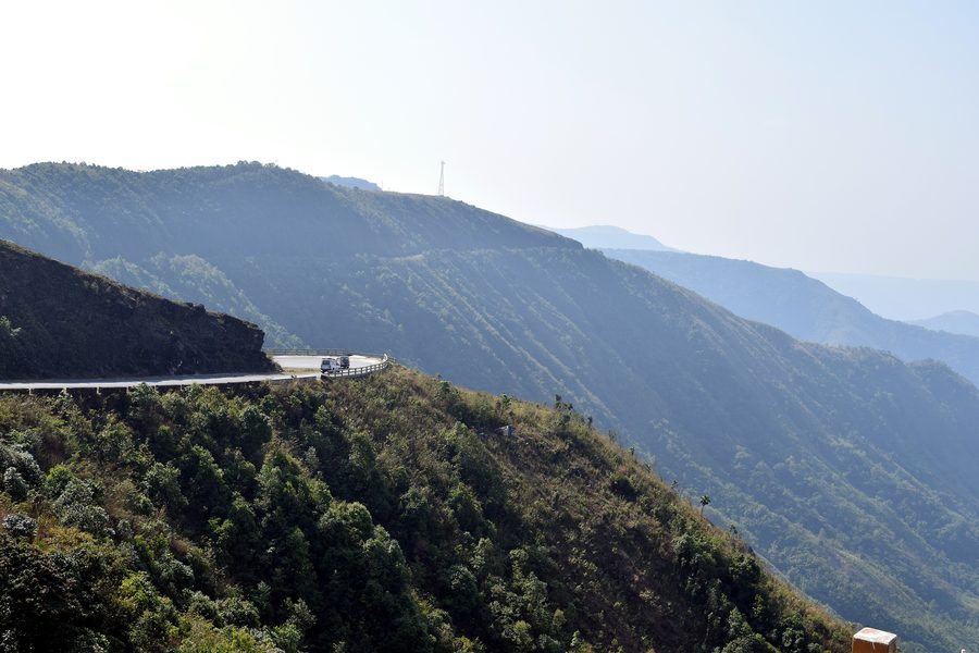 Hilly landscape near Shillong in Meghalaya