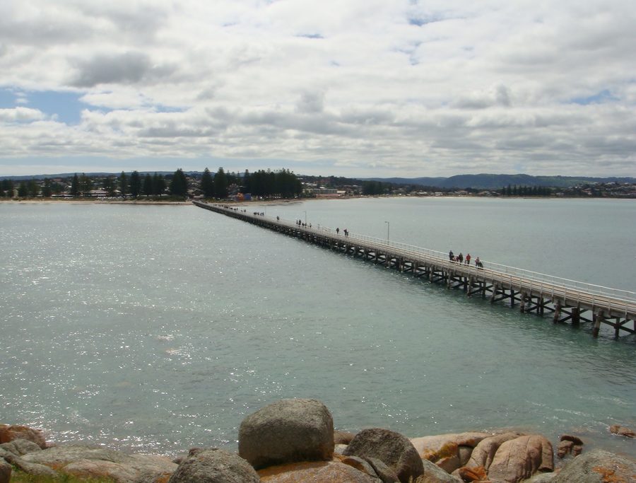 Granite Island with the causeway to Victor Harbor