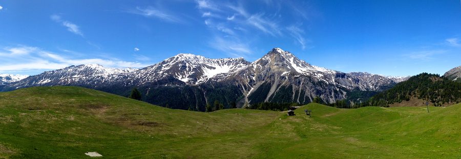 Panorama bei Alp da Munt und Minschuns im Val Müstair
