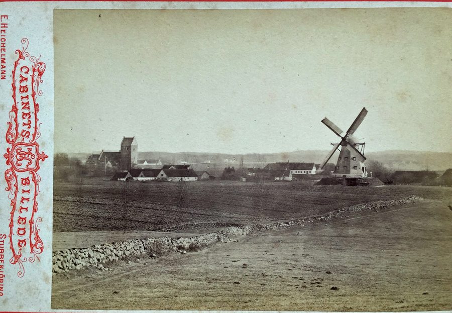 Tikøb mill and church around 1900